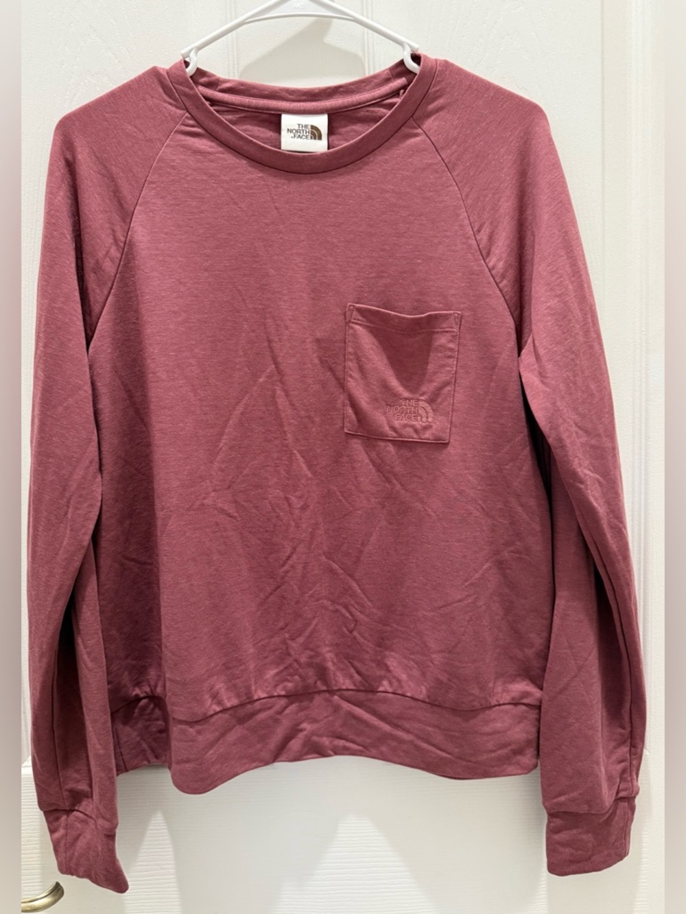 The North Face Long Sleeve Crewneck Chest Pocket- Rose Pink Size Medium